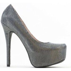 DeBlossom Women's 7 Sparkle Almond Toe Platform Pumps Stiletto Heels Coquette